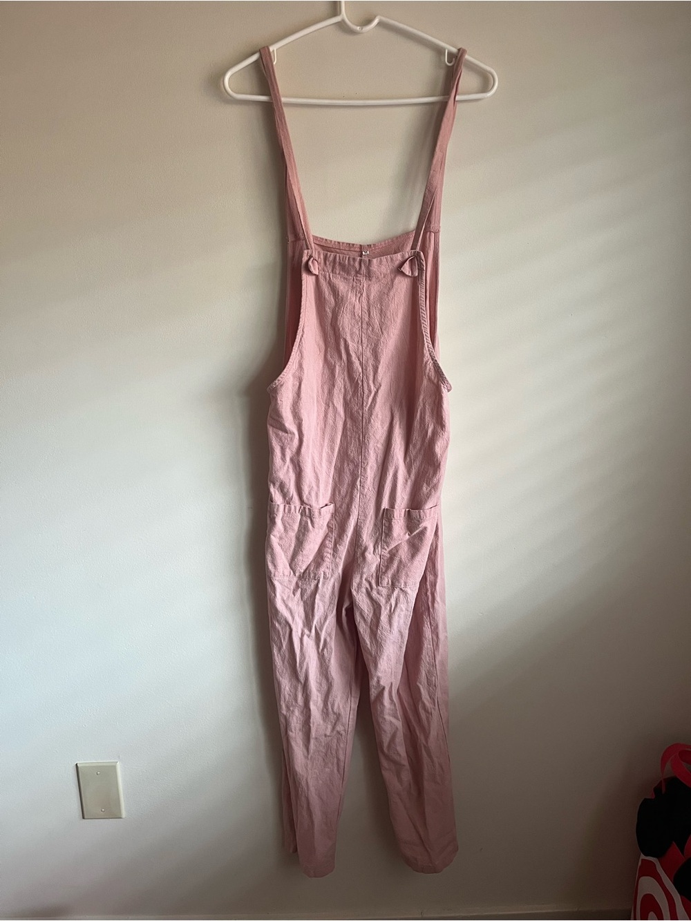 Women's Pink Cotton Overalls